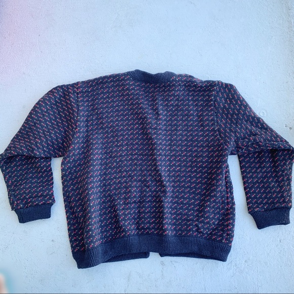 L.L. Bean Chunky Knit Navy Silver Claps Cardigan! - Picture 7 of 7